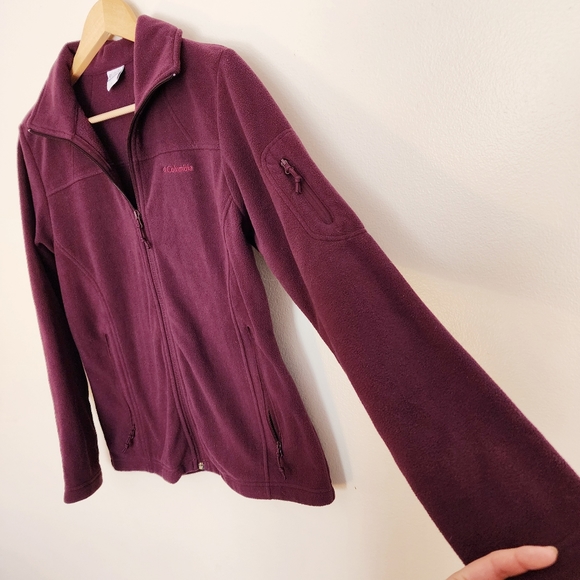 Columbia Purple Fleece Zip Up Size Small - Picture 2 of 7